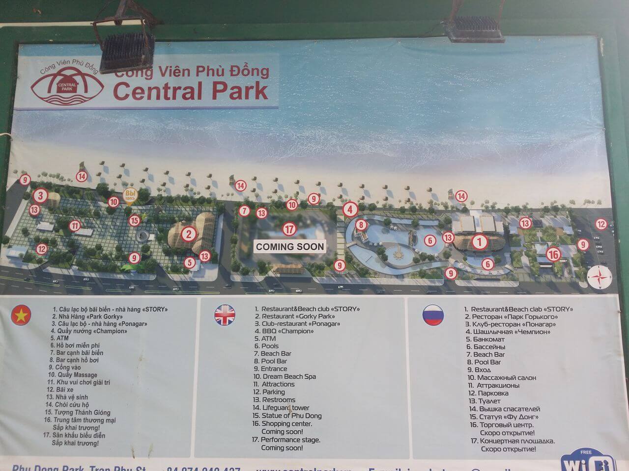 The map of Central Park in Nha Hang