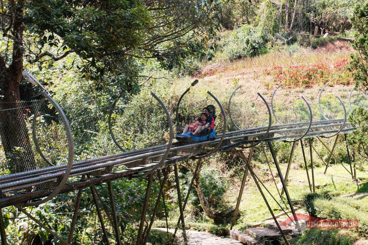Datanla Falls in Dalat and Downhill on Electric Sleigh